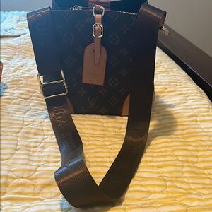 Louis Vuitton Brown and Tan Monogram Shoulder Bag
